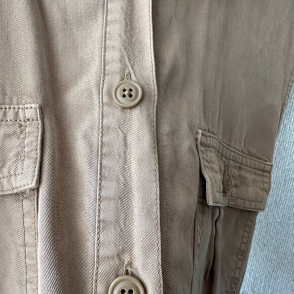 Aerie Sleeveless Utility Romper Playsuit Tan Large Safari Coastal Minimalist - Picture 14 of 16